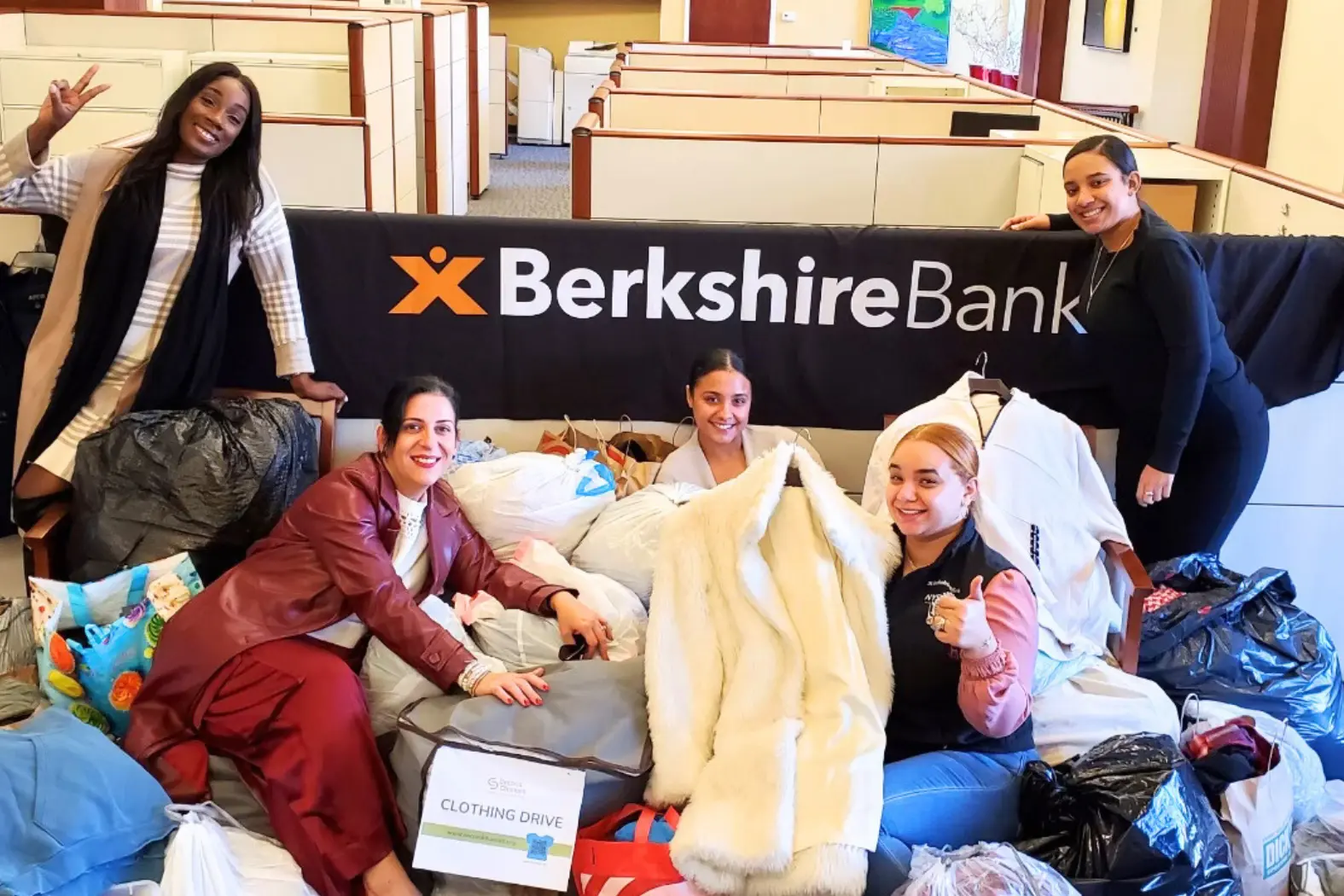 Maria Montgomery and the Berkshire Bank Clothing Drive